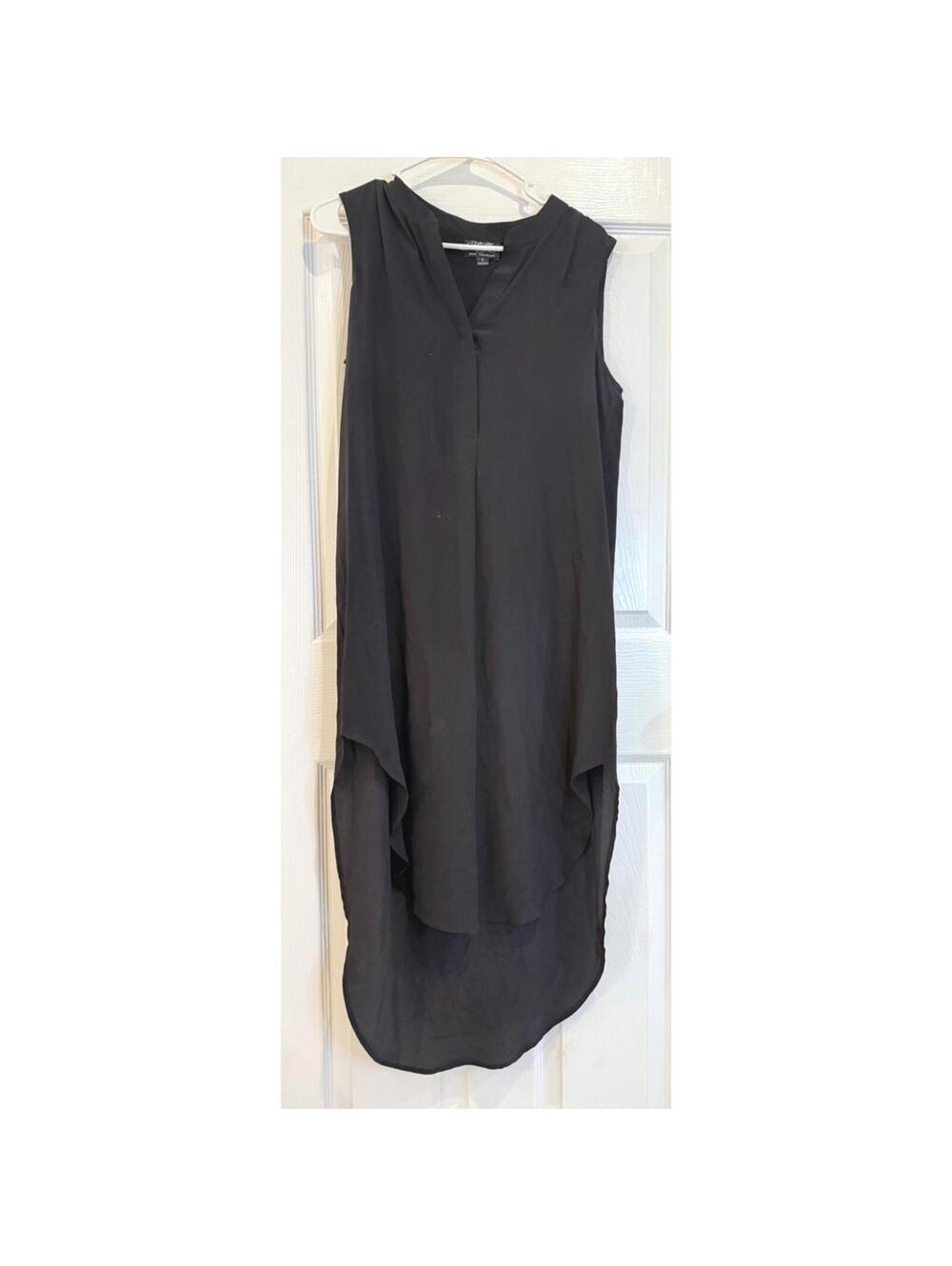 :) Donna Lafleur New Orleans Black Silk Sleeveless High Low Dress S [COPY]